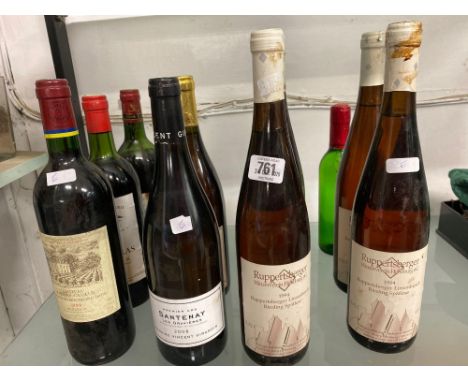 9 BOTTLES OF VARIOUS WINE'S &amp; A VINOSAFE THERMOMETER