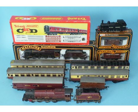 Mainline OO Gauge, No.37-060 4-6-0 Rebuilt Scot Class LMS locomotive RN6100, boxed, a Class J72 0-6-0T tank engine and other 