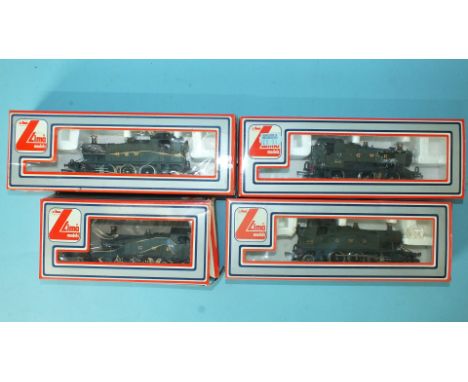 Lima OO Gauge, three GWR 2-6-2T Prairie tank engines: two L205111, RN4589 and L205110, RN5574 and an 0-6-0PT pannier tank eng