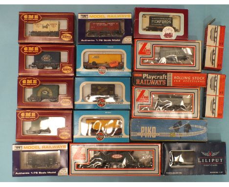 OO Gauge, eighteen boxed wagons by Lima, Dapol, Airfix, GMR, Piko, Liliput and Playcraft, (18).