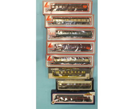 Lima, OO Gauge, five various coaches and three others by Bachmann, Graham Farish and Wrenn, all boxed, (8).