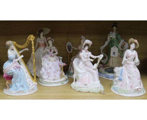 Seven Royal Worcester figures tallest 28cm