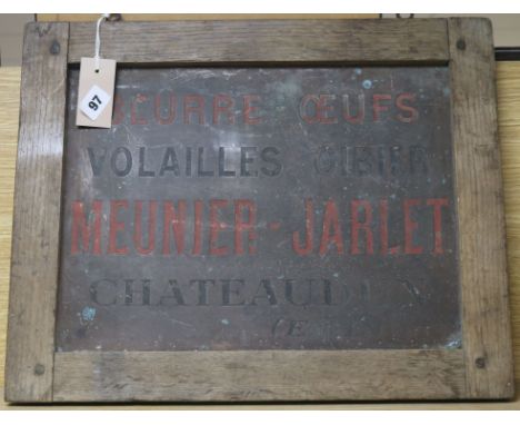 A French bronze advertising sign 39 x 49cm