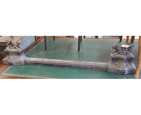 A bronze fire curb W.117cm