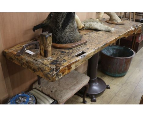 A cobbler's work bench W.221cm