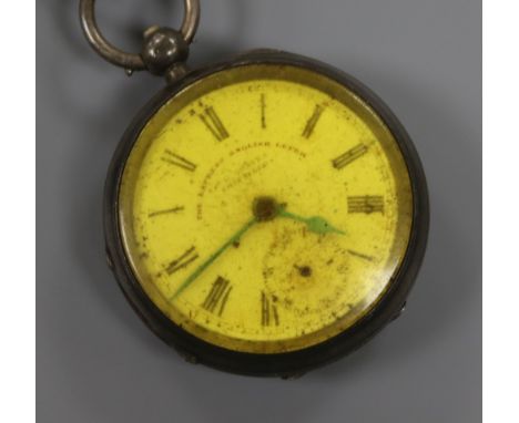 A late Victorian engine turned silver pocket watch.