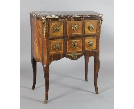 A French Kingwood petit commode W.66cm