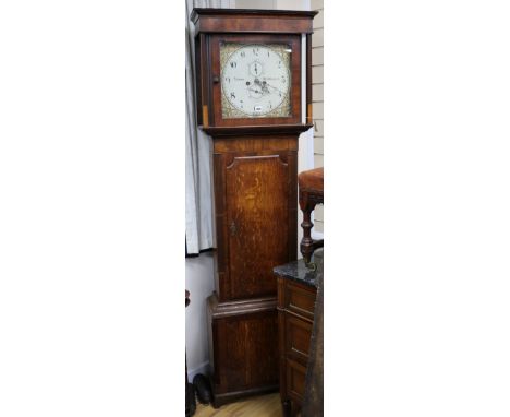 An oak eight-day longcase clock, Adams, Middlewich W.58cm