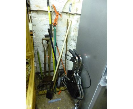 A QUANTITY OF GARDEN TOOLS and a walker (2)