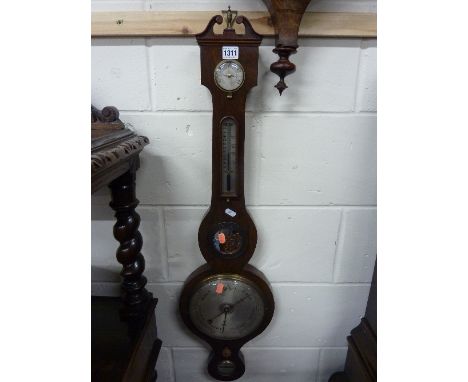 A 19TH CENTURY BAROMETER, with butlers mirror, marked A. Luvate, Preston