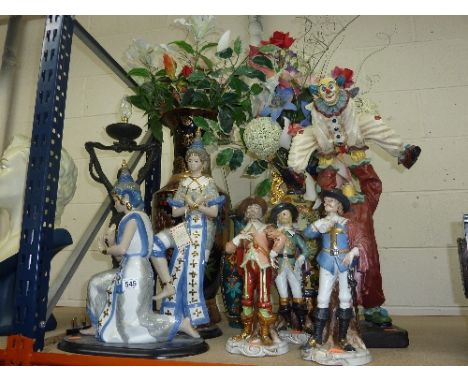 VARIOUS ORNAMENTS, VASES, and a Deco style lamp base (10)