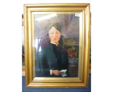 RUSSELL, J.B., oil on canvas, portrait of a lady, signed and dated 1937 lower right, 49cm x 34cm