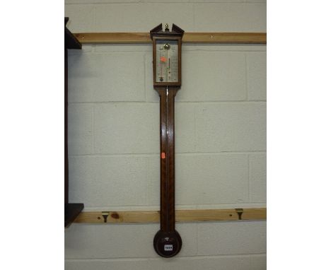 A MODERN COMITTI MAHOGANY INLAID STICK BAROMETER