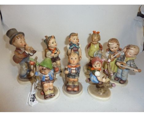 EIGHT HUMMEL FIGURES, including 'Apple Tree Boy', 'Little Helper', 'Happy Days' etc