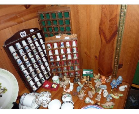VARIOUS THIMBLES, Wade ornaments etc, to include two 'Mr Plod' from Noddy set, Halcyon Days pot etc (s.d.)