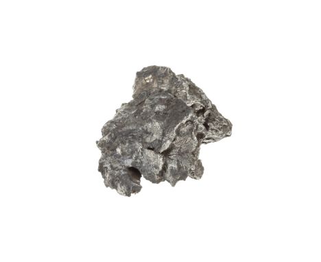 A Rugged Sikhote-Alin Meteorite, this aesthetic meteorite example has a gunmetal patina with a rugged surface which is the re