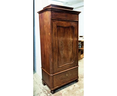 SIDE CABINET, 19th century, Danish mahogany fitted with a drawer to top, over a single cupboard section enclosing three adjus