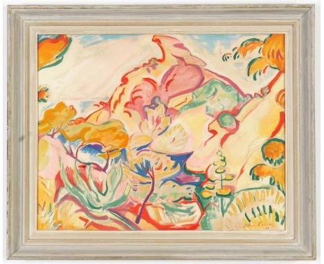 OTHON FRIESZ, Provence, signed in the plate, lithograph 1972, Pierre Levy, Moutlot vintage French frame, 42.5cm x 53.5cm. 