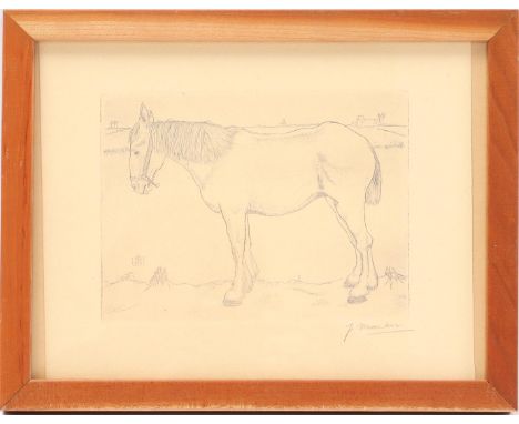Jan Mankes (1889-1920)Horse, etching 11.5x16 cm