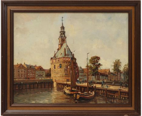 Anonymous, Main gate in Hoorn, canvas 50x60 cm