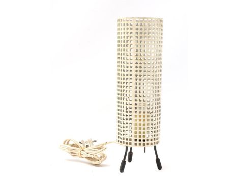 Tjerk ReijengaWhite lacquered metal table lamp, design Tjerk Reijenga for Pilastro, Netherlands 1950s, 28.5 cm high, 8.5 cm d