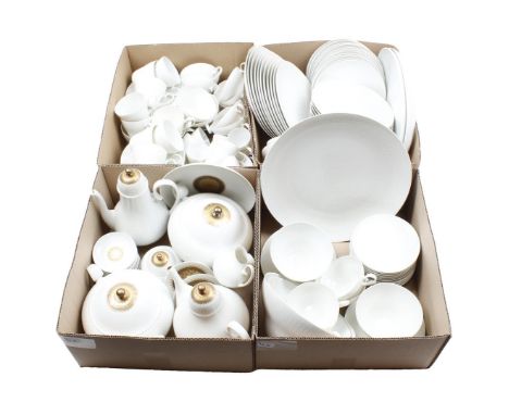 4 boxes with Rosenthal white porcelain crockery with relief decor, 1970s