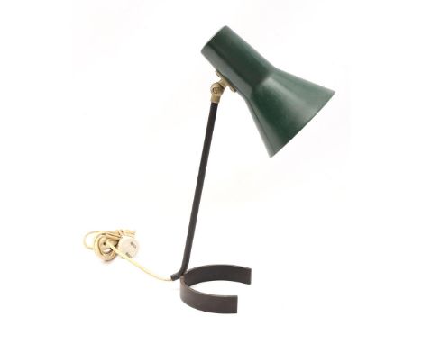 Jan Hoogervorst (1918-1984)Metal desk lamp with green adjustable shade, design J. Hoogervorst for Anvia, model '6043', the Ne