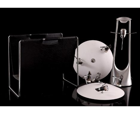 3 modern lamps b.u. adjustable table lamp marked on the bottom Carles Bermudo, Marset, Badalona Spain, and 2 white metal 3-li