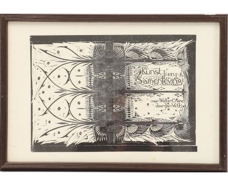 Design for the cover of 'Art and Society after Walter Crane by Jan Veth, design is by Dijsselhof, Gerrit Willem, year of manu