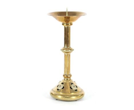 Brass pen candlestick, 64 cm high, 29 cm diameter