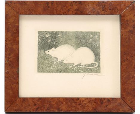 Jan Mankes (1889-1920)2 mice, etching 6x9 cm