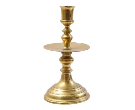 Brass candlestick, 22.5 cm high, 11 cm diameter