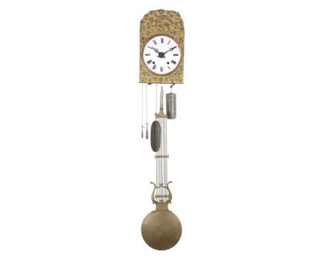 Comtoise clock with harp pendulum