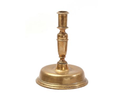 Brass bell candlestick, Spain or Flanders, early 17th century, 18.5 cm high