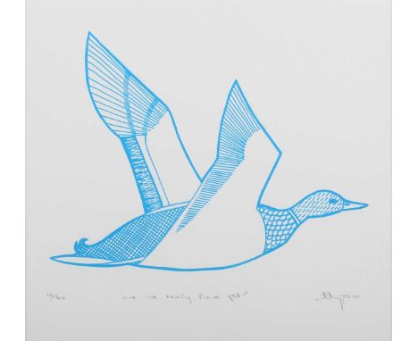 Amy Hutchings – ‘Are we nearly there yet?’, 21st century screenprint, signed, titled, dated ’20 and editioned 16/40 in pencil