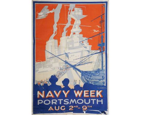 W.G. Barrett – ‘Navy Week Portsmouth’, 20th century lithograph in colours, published circa 1930, sheet size 76cm x 50.5cm.