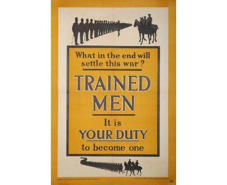 Parliamentary Recruiting Committee (publisher) – ‘What in the end will settle this war? Trained Men it is Your Duty to become