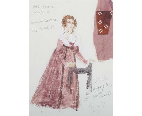 Charles Knode – Countess Rastova and Princess Helene (Costume Designs for War and Peace), a pair of 20th century mixed media 