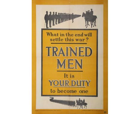 Parliamentary Recruiting Committee (publisher) – ‘What in the end will settle this war? Trained Men it is Your Duty to become