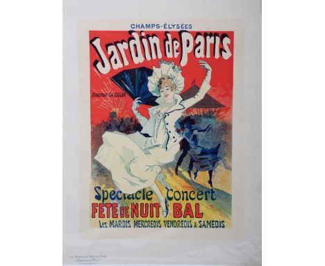 Jules Cheret – ‘Jardin de Paris’, lithograph in colours, with blindstamp, published for Les Maîtres de l'Affiche circa 1895-1