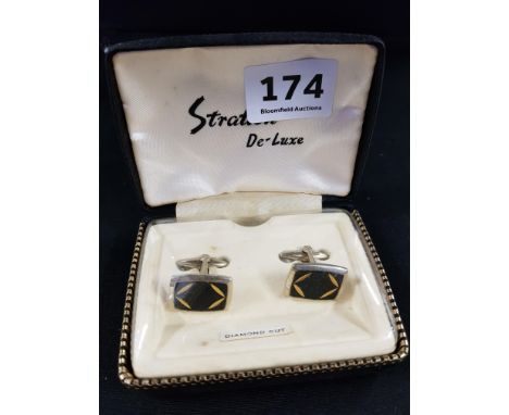 VINTAGE DIAMOND CUT STRATTON CUFFLINKS 
