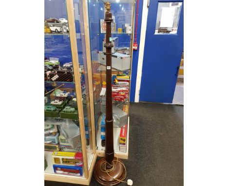 MAHOGANY CARVED STANDARD LAMP