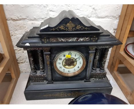VICTORIAN SLATE MANTLE CLOCK 