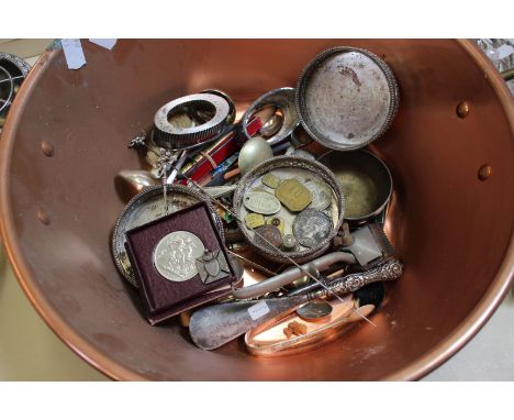 A quantity of plated ware and metal ware to include a candlestick and flatware 
