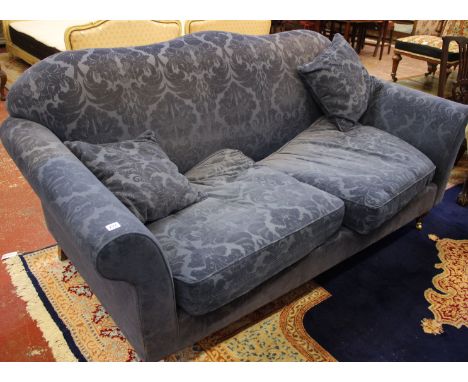 A Victorian style blue upholstered two seater sofa 'Wesley Barrell' 200cm length 