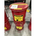 (2) Justrite 6-Gallon Oily Waste Cans