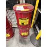 (2) Justrite 6-Gallon Oily Waste Cans