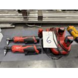 (2) Milwaukee 2457-20 12-Volt Cordless 3/8"" Ratchets