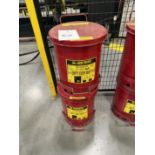 (2) Justrite 6-Gallon Oily Waste Cans