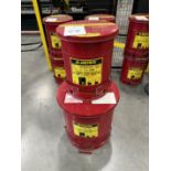 (2) Justrite 14-Gallon & 6-Gallon Oily Waste Cans